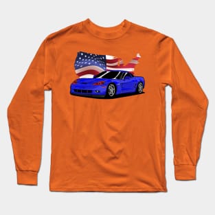 Corvette Z06 flag USA Long Sleeve T-Shirt